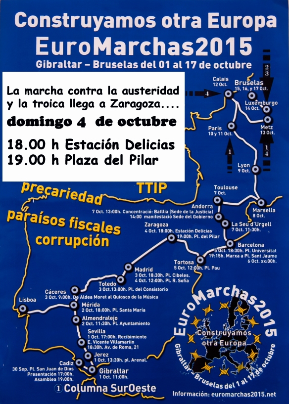 cartel para convocar actos 4 octubre en Zaragoza